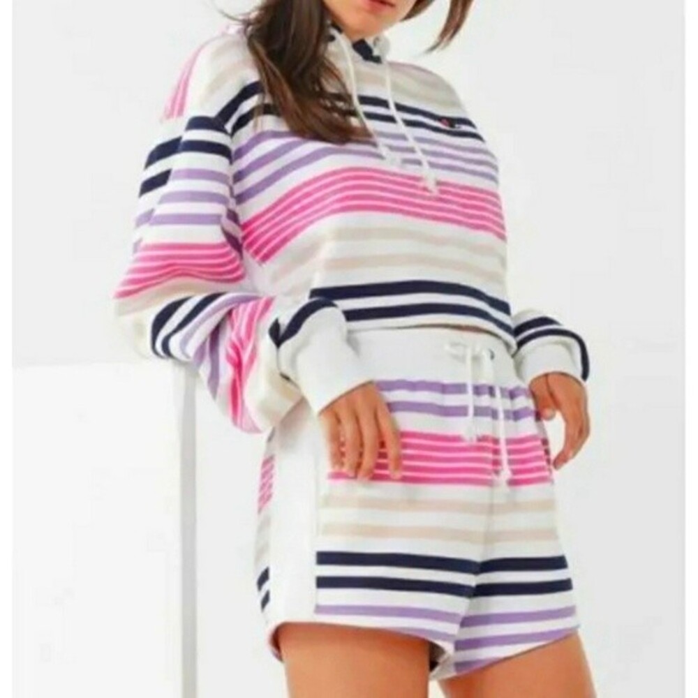 Champion X Urban Outfitters Candy Stripe Shorts Reverse Weave Size Small